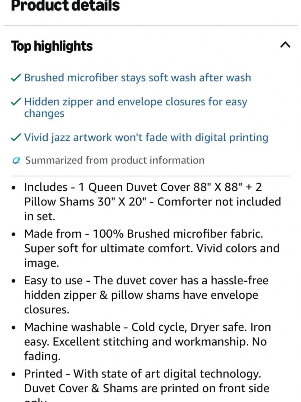 Ambesonne Queen Music Jazz Duvet Cover & 2 Shams Set - Microfiber White & Black